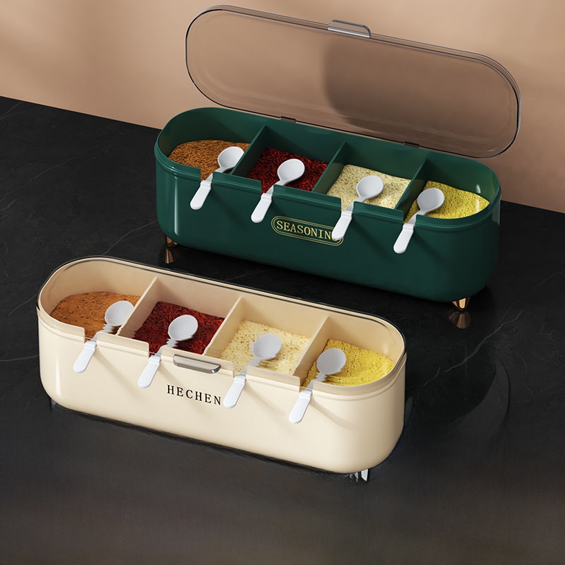 Home Cooking Utensils - Kitchen Seasoning Box Set Multi-grid Integrated
