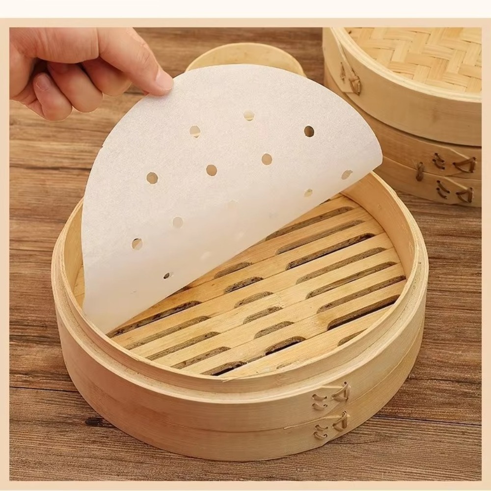 Steamer Bamboo Set - 50Pcs Durable 4/6/8/10in Bamboo Steamer Papers