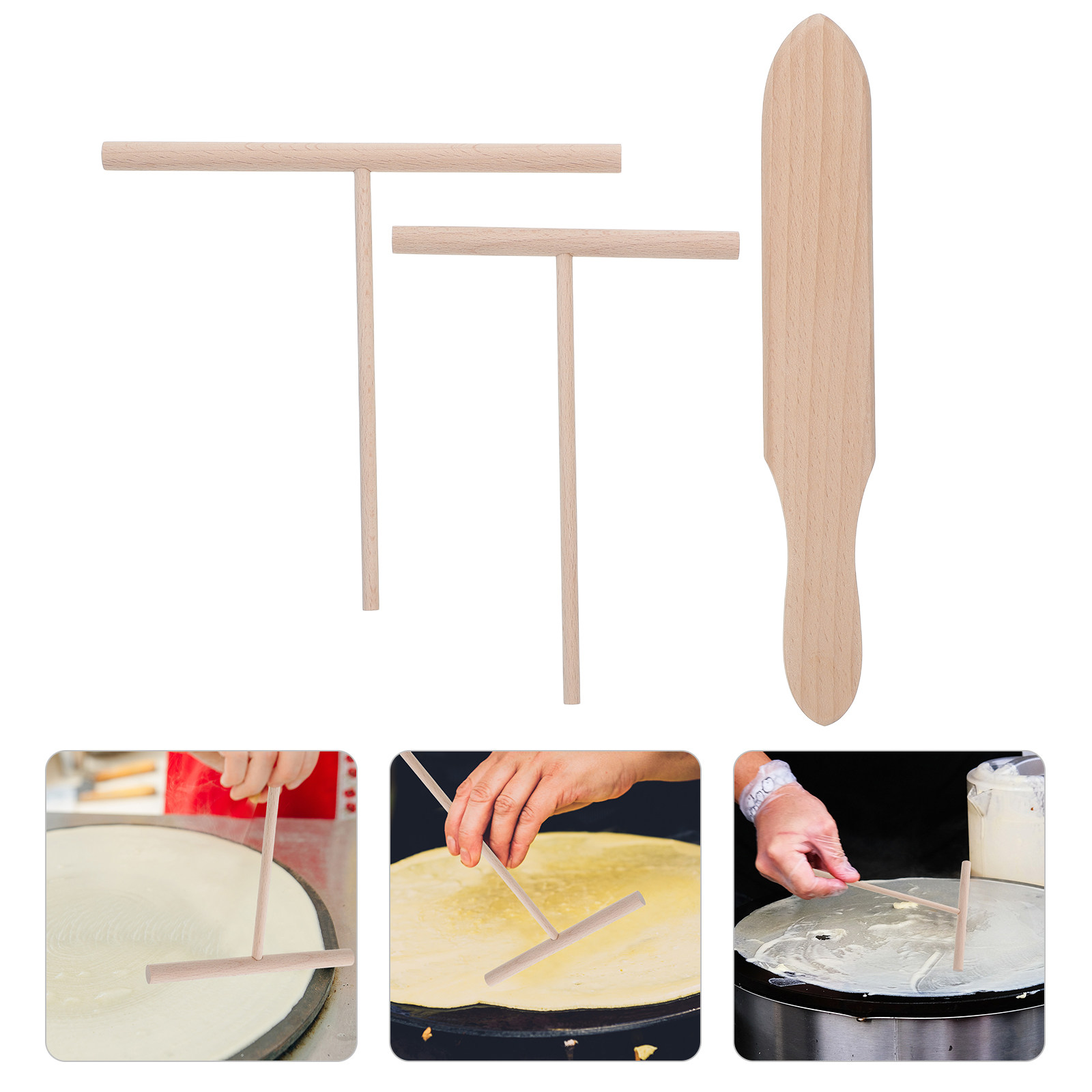 3Pcs Crepe Spreader and Spatul - đánh giá và giá Home Cooking Set