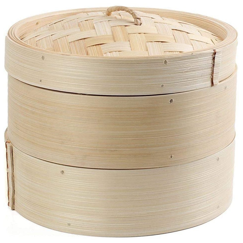 Bamboo Steamer 2 Tier 8 Inch D - đánh giá và giá Steamer Bamboo Set