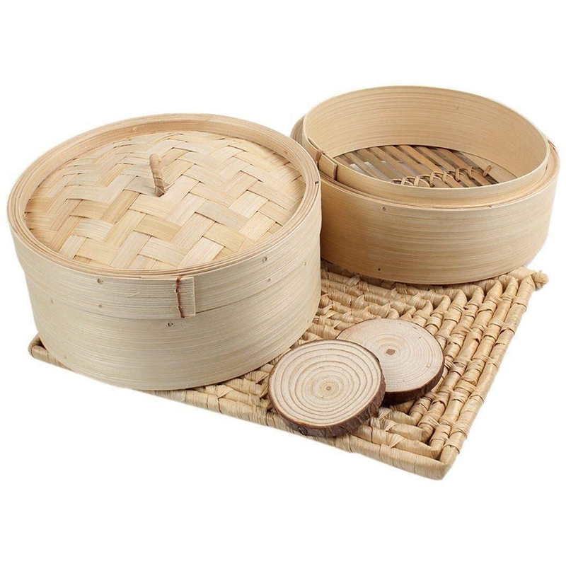 Bamboo Steamer 2 Tier 8 Inch D - đánh giá và giá Steamer Bamboo Set