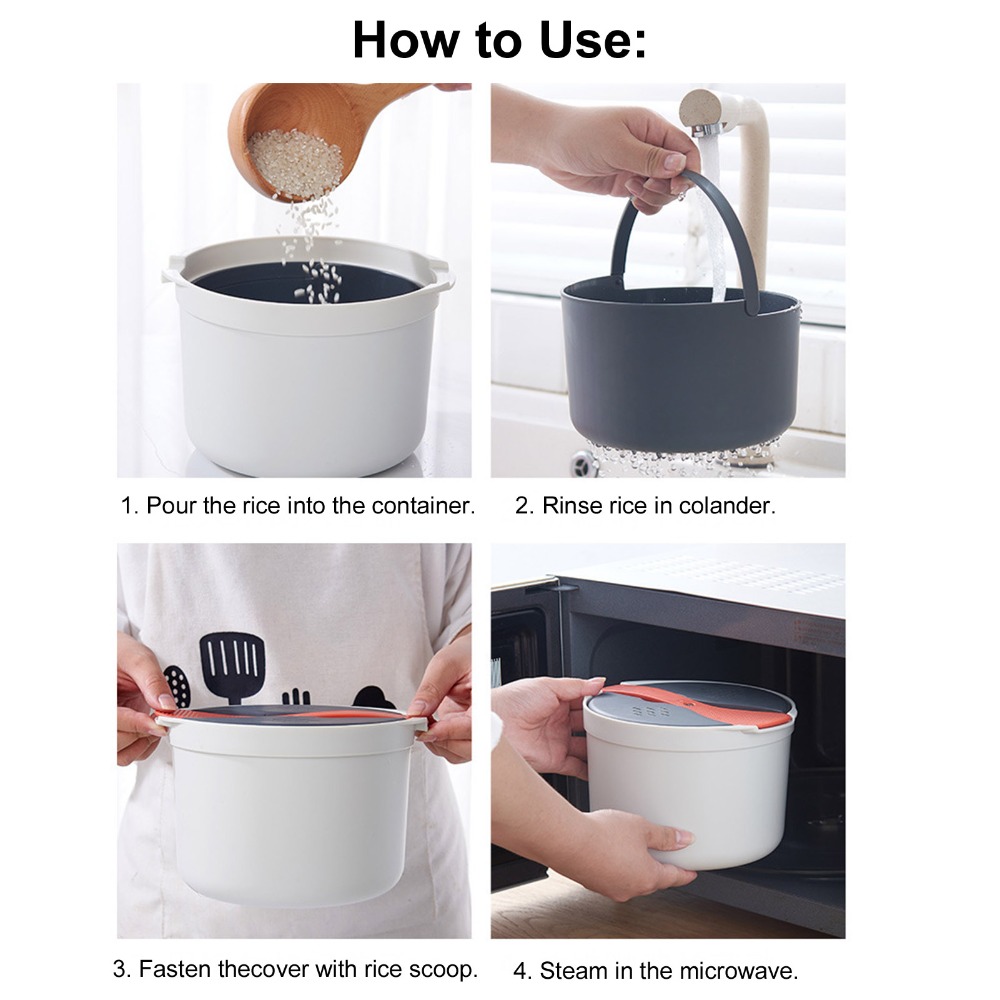 Thick 2L Microwave Rice Cooker - đánh giá và giá Steamer Bamboo Set