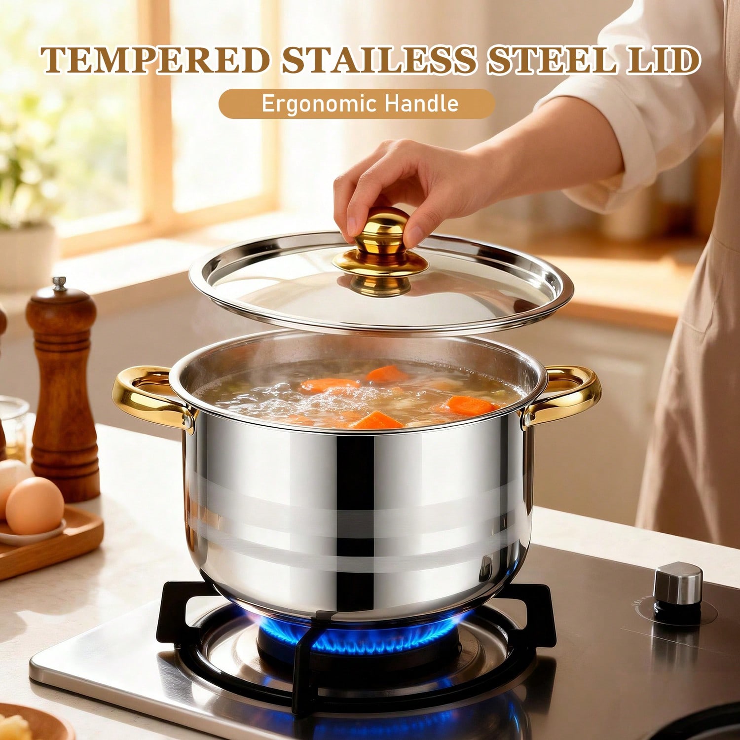 Stainless Steel Pot Set Modern - đánh giá và giá Home Cooking Utensils