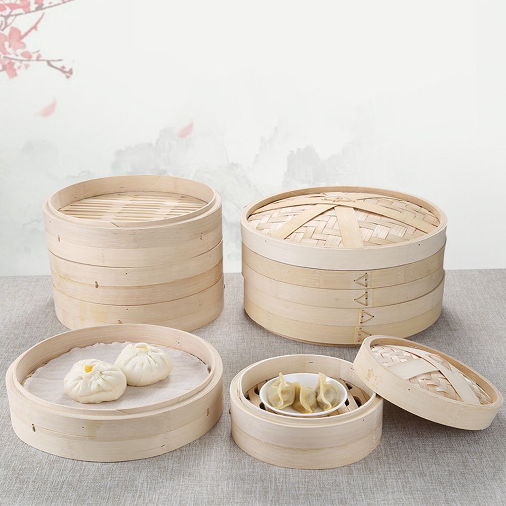 Anti-scald Steaming With Lid K - đánh giá và giá Steamer Bamboo Set